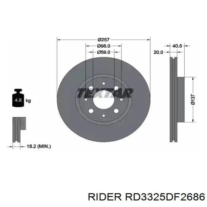Тормоз дисковый передний Rider RD3325DF2686 цена, от 24.94 USD