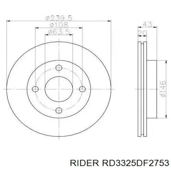 RD.3325.DF2753 Rider передние тормозные диски