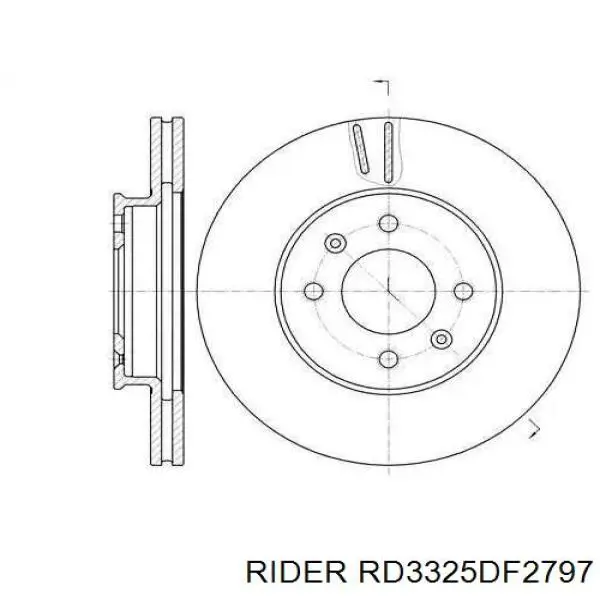 Диск гальмівний передній RD3325DF2797 Rider