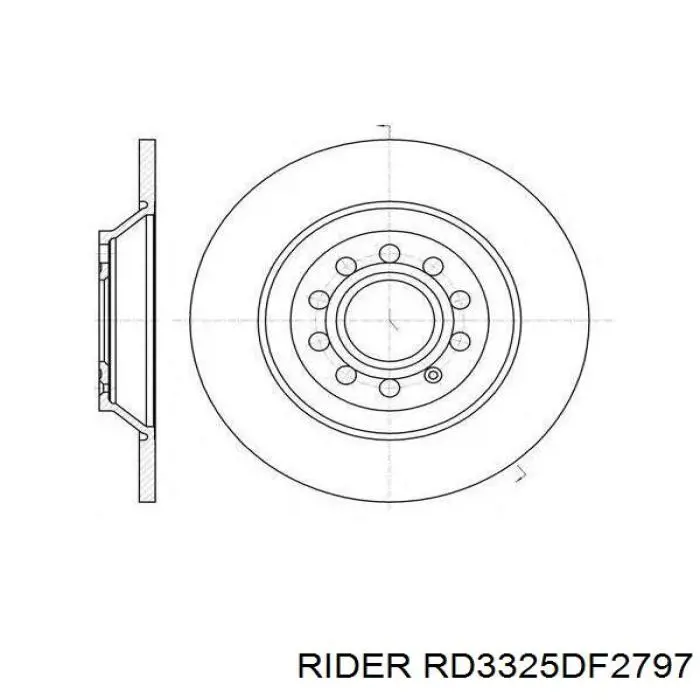 RD3325DF2797 Rider Диск тормозной передний