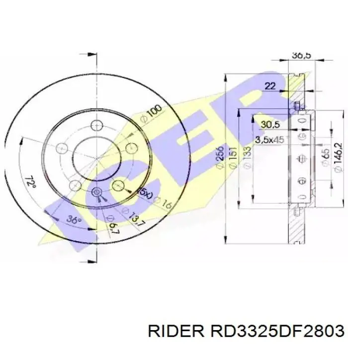 Передние тормозные диски RD3325DF2803 Rider