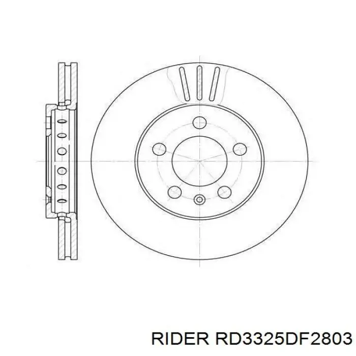 Диск гальмівний передній RD3325DF2803 Rider