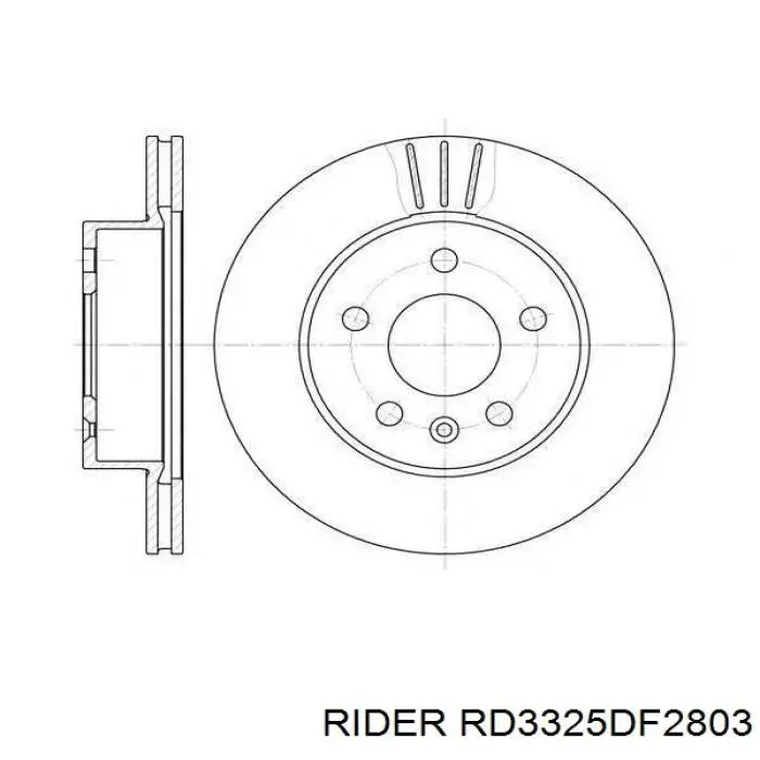 RD3325DF2803 Rider Диск тормозной передний