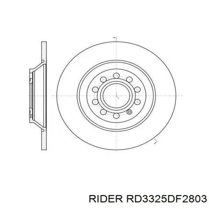 Тормоз дисковый передний Rider RD3325DF2803 цена, от 23.45 USD