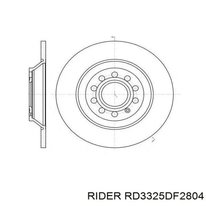 Тормоз дисковый передний Rider RD3325DF2804 цена, от 26.21 USD