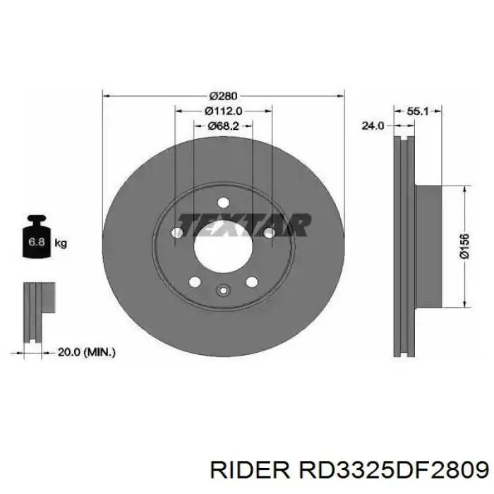 Передние тормозные диски RD3325DF2809 Rider