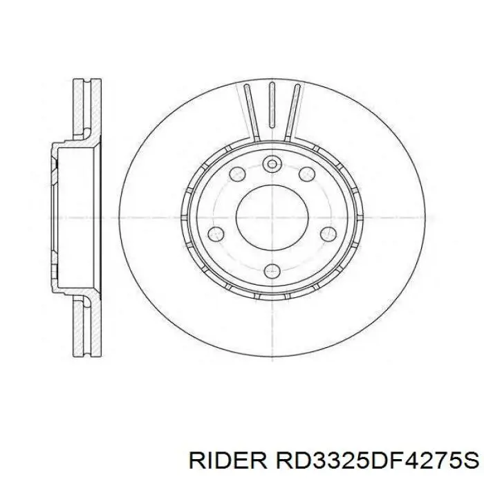 Тормоз дисковый передний Rider RD3325DF4275S цена, от 41.81 USD