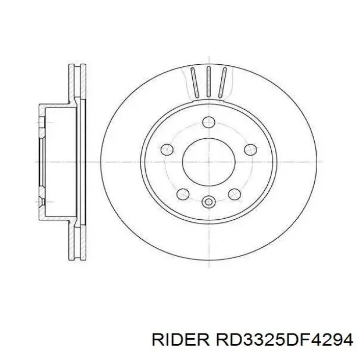 RD3325DF4294 Rider Диск тормозной передний