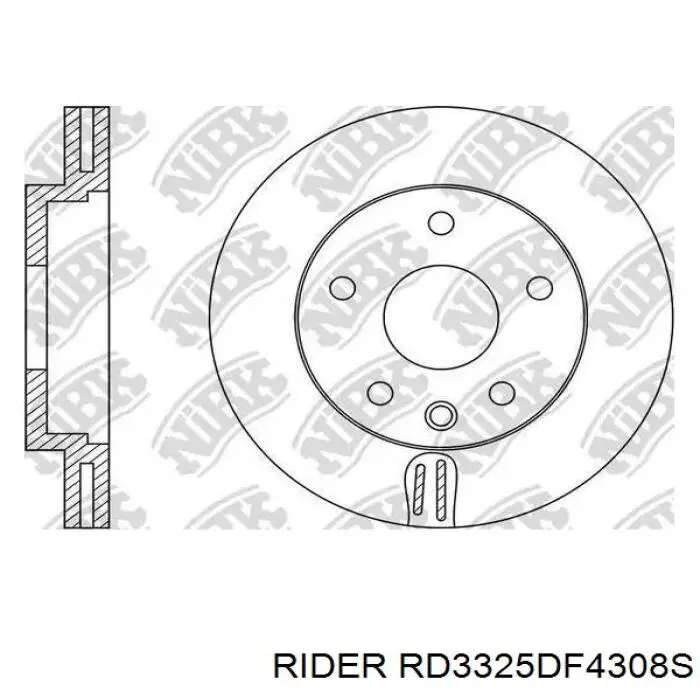 Тормоз дисковый передний Rider RD3325DF4308S цена, от 47.70 USD