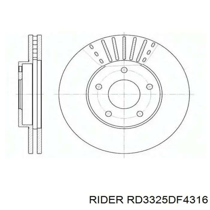 Тормоз дисковый передний Rider RD3325DF4316 цена, от 33.03 USD