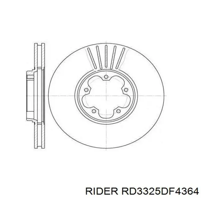 Тормоз дисковый передний Rider RD3325DF4364 цена, от 25.73 USD