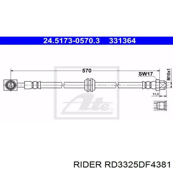 Тормоз дисковый передний Rider RD3325DF4381 цена, от 21.29 USD