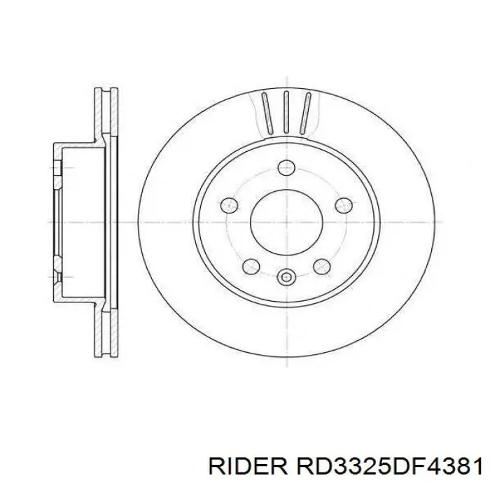 RD3325DF4381 Rider Диск тормозной передний