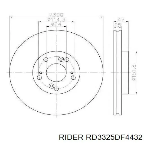 Передние тормозные диски RD3325DF4432 Rider