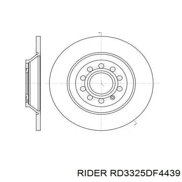 Тормоз дисковый передний Rider RD3325DF4439 цена, от 18.50 USD