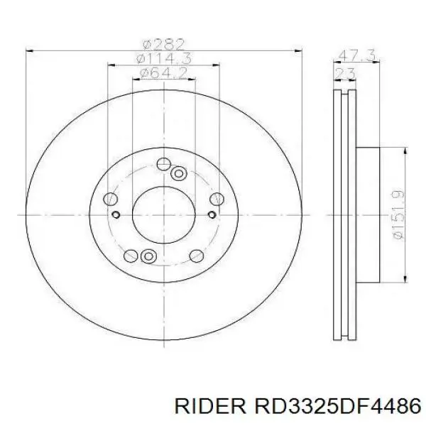 RD.3325.DF4486 Rider тормозные диски