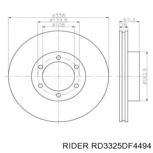 RD.3325.DF4494 Rider передние тормозные диски