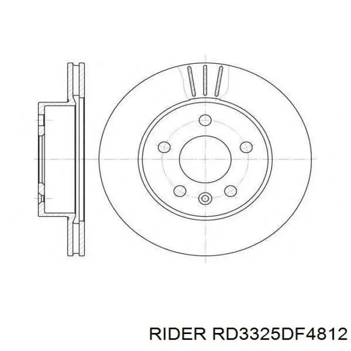 RD3325DF4812 Rider Диск тормозной передний