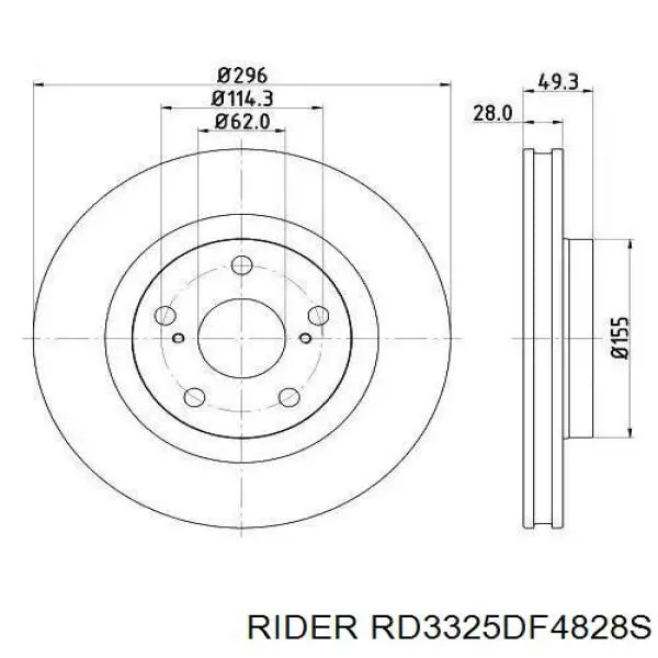Передние тормозные диски RD3325DF4828S Rider