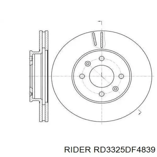 RD3325DF4839 Rider передние тормозные диски