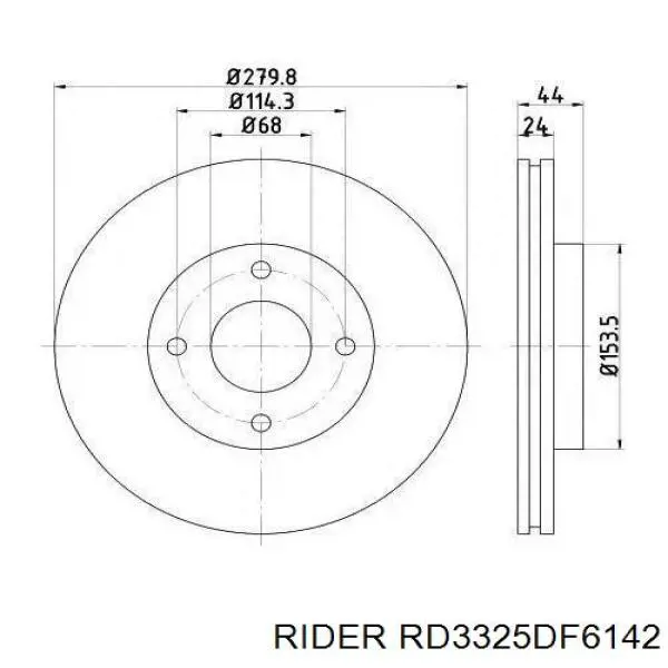 Тормоз дисковый передний Rider RD3325DF6142 цена, от 30.66 USD