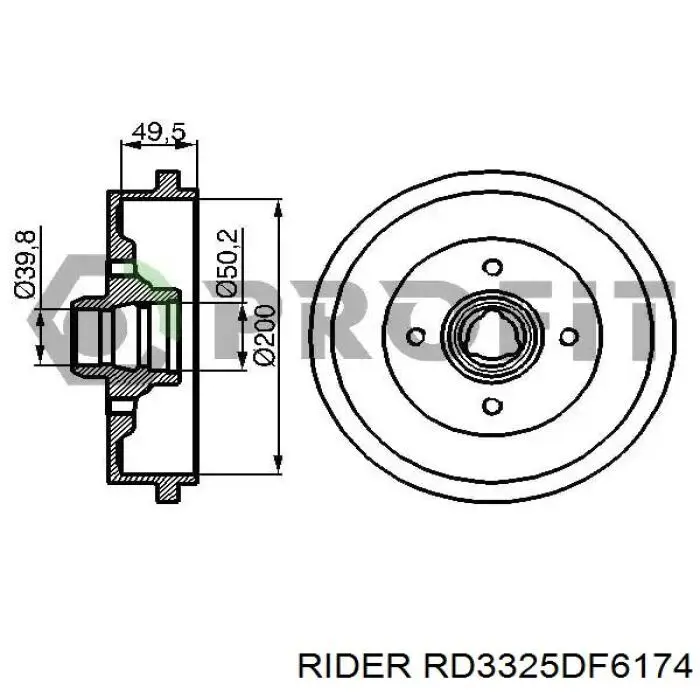 Disco do freio dianteiro RD3325DF6174 Rider
