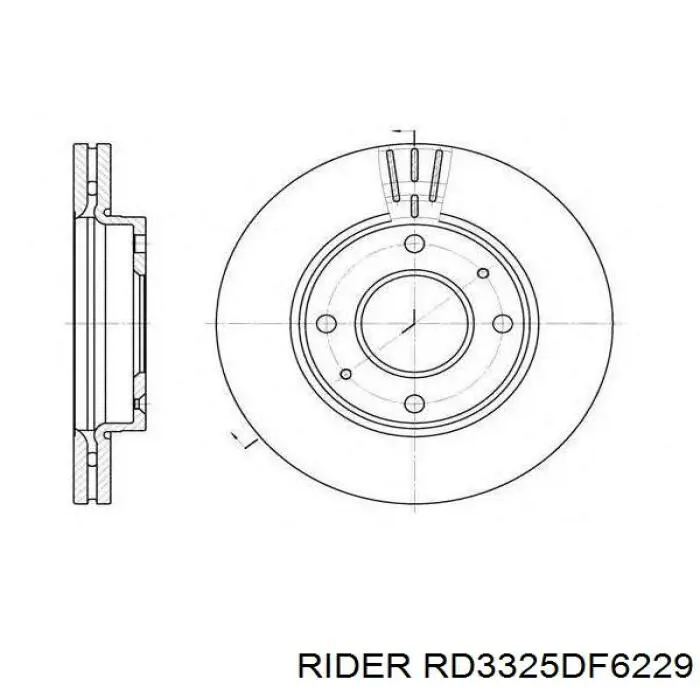 Передние тормозные диски RD3325DF6229 Rider