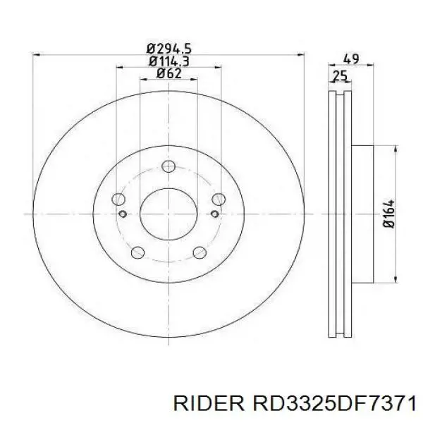 Передние тормозные диски RD3325DF7371 Rider