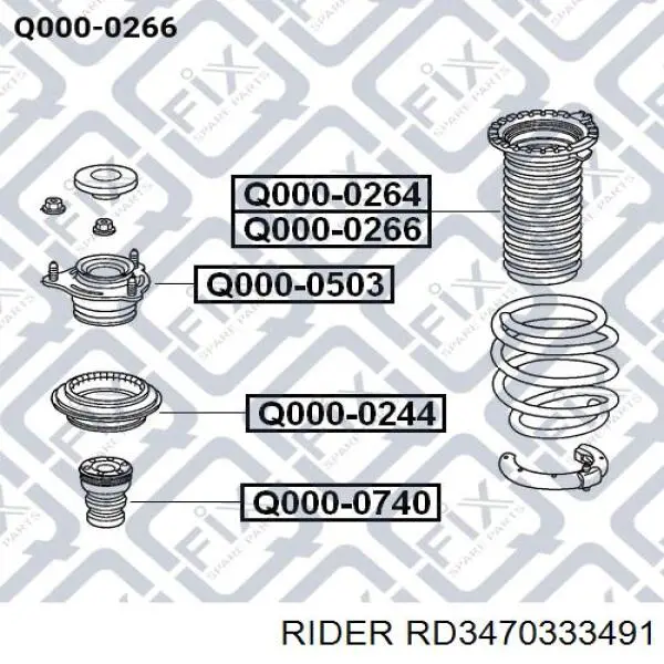 Амортизатор передней подвески левой Rider RD3470333491 цена, от 36.14 USD