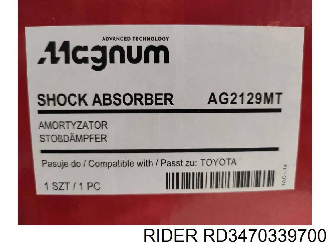 Амортизатор подвески передний левый Rider RD3470339700 цена, от 35.40 USD