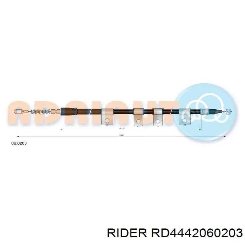 Cable de freno de mano trasero izquierdo RD4442060203 Rider