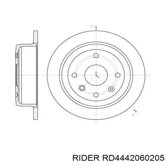 Трос ручного гальма задній, правий RD4442060205 Rider