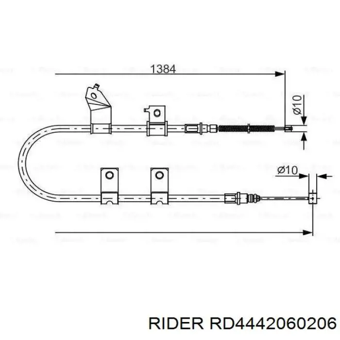 Cable de freno de mano trasero izquierdo RD4442060206 Rider