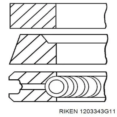 1203343G11 Nissan kit de anéis de pistão de motor, 2ª reparação ( + 0,50)