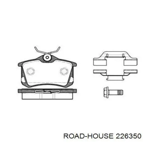 226350 Road House sapatas do freio traseiras de disco