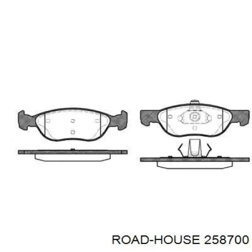 Передние тормозные колодки 258700 Road House