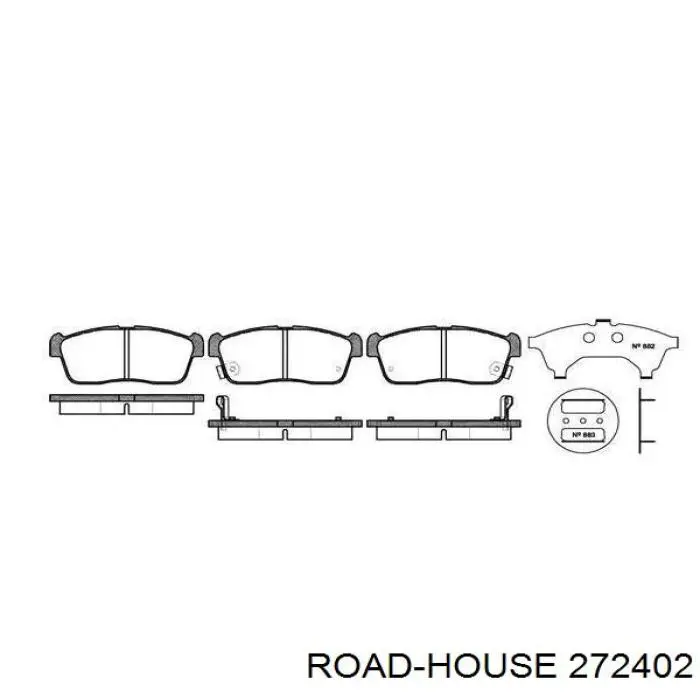 Передние тормозные колодки 272402 Road House