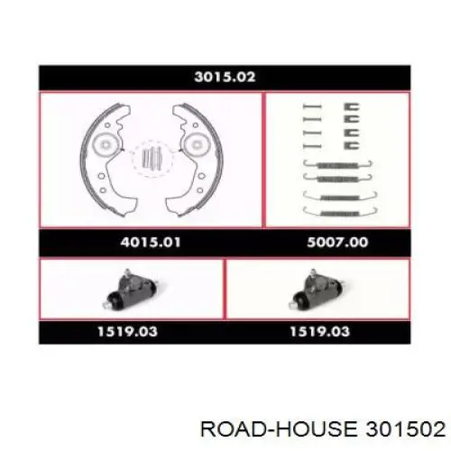 Задние барабанные колодки 301502 Road House