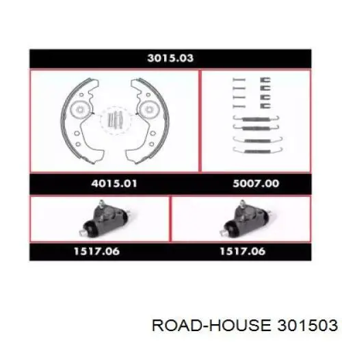 Задние барабанные колодки 301503 Road House