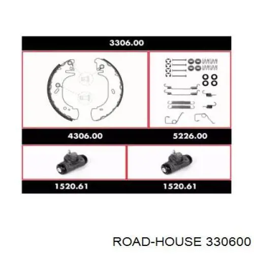 Задние барабанные колодки 330600 Road House