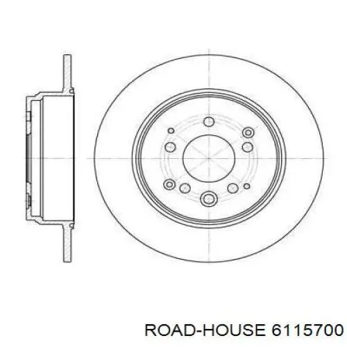 6115700 Road House disco do freio traseiro