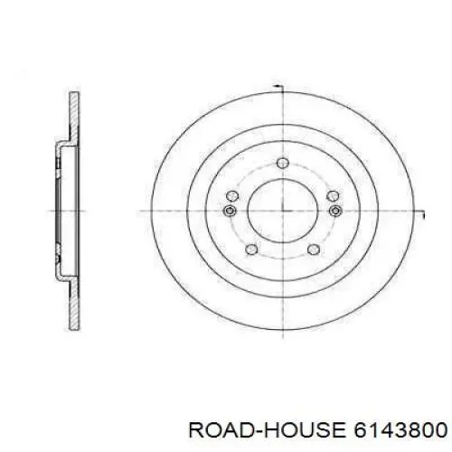 6143800 Road House disco do freio traseiro