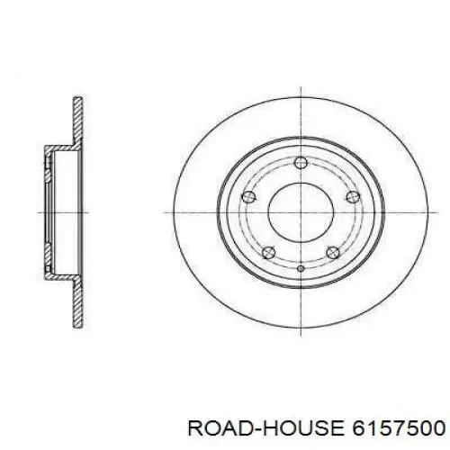 6157500 Road House disco do freio traseiro