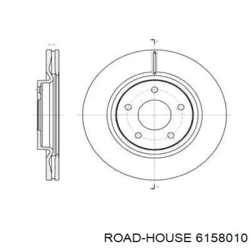 6158010 Road House disco do freio dianteiro