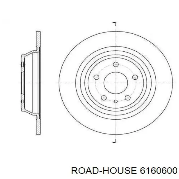 6160600 Road House disco do freio traseiro