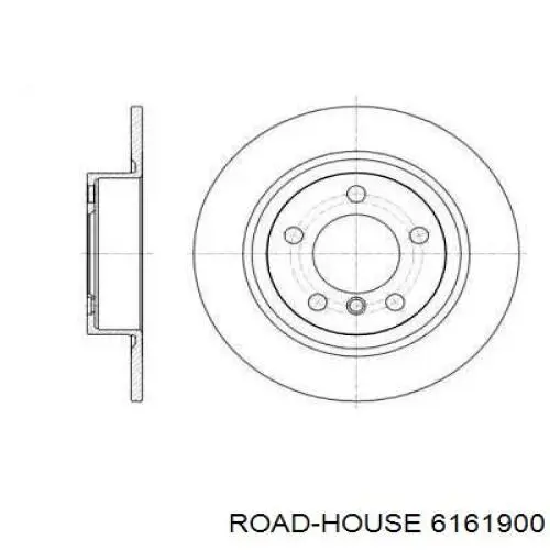 6161900 Road House disco do freio traseiro