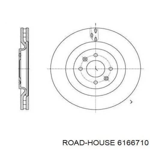 6166710 Road House disco do freio dianteiro