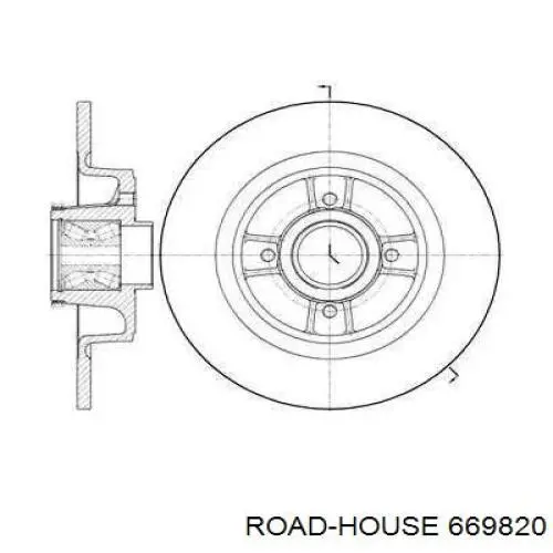 669820 Road House disco do freio traseiro