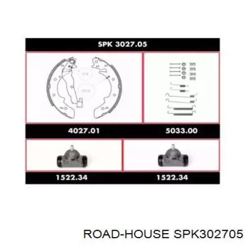 Колодки тормозные задние барабанные, в сборе с цилиндрами, комплект SPK302705 Road House