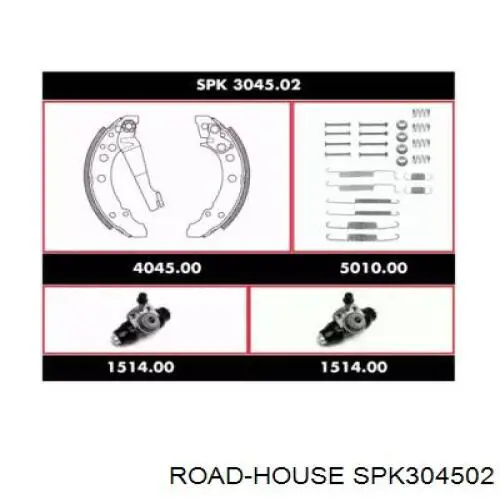 Колодки тормозные задние барабанные, в сборе с цилиндрами, комплект SPK304502 Road House